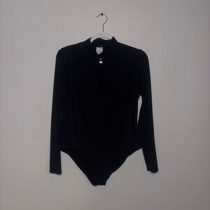 H&M | Black High Neck with Peephole Bodysuit
